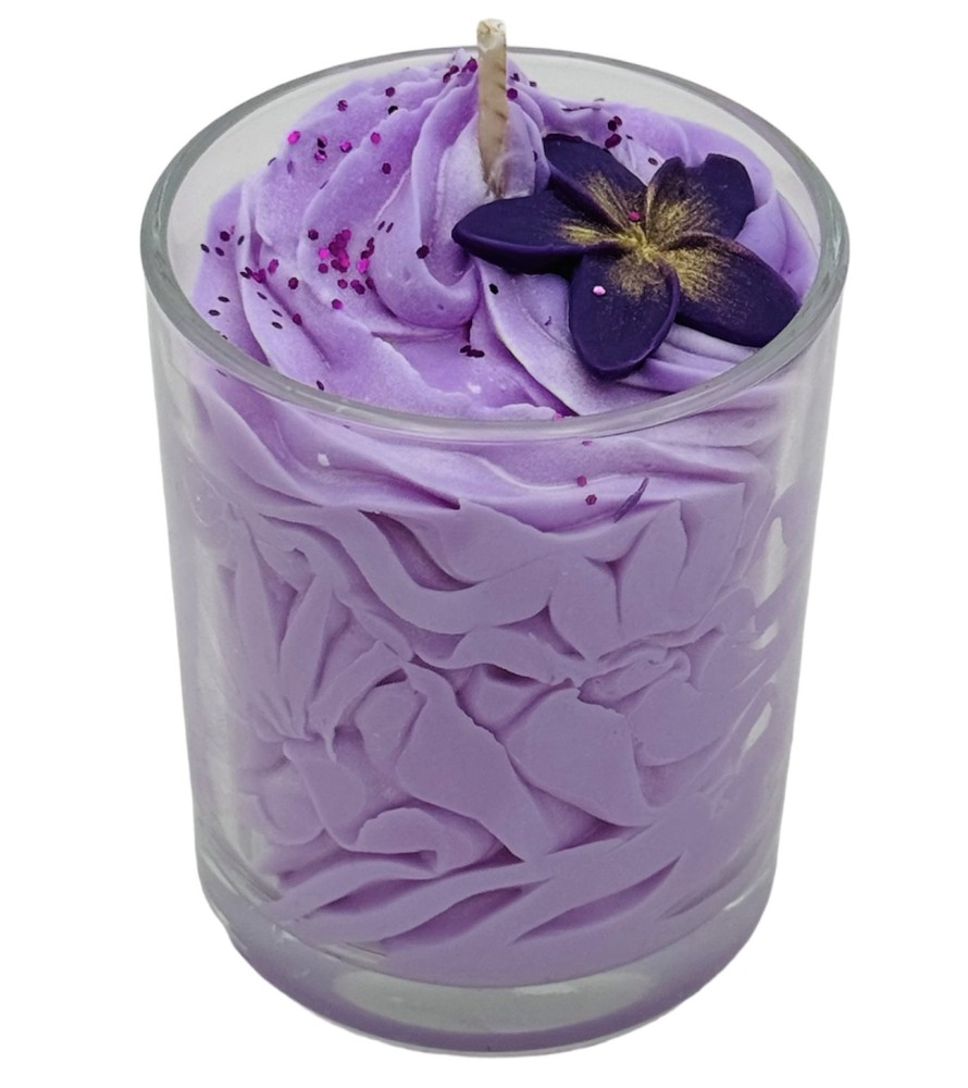 Bougie Bonbon violette petit verre
