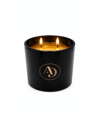 Bougie végétale 440gr Noir brillant boite cloche