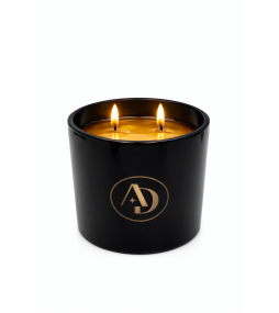 Bougie végétale 440gr Noir brillant boite cloche