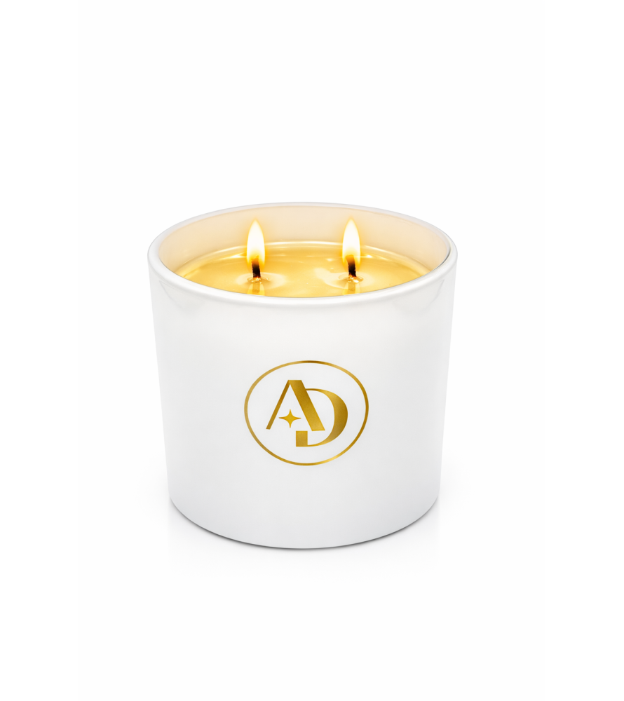 Bougie végétale 440gr Blanc brillant boite cloche