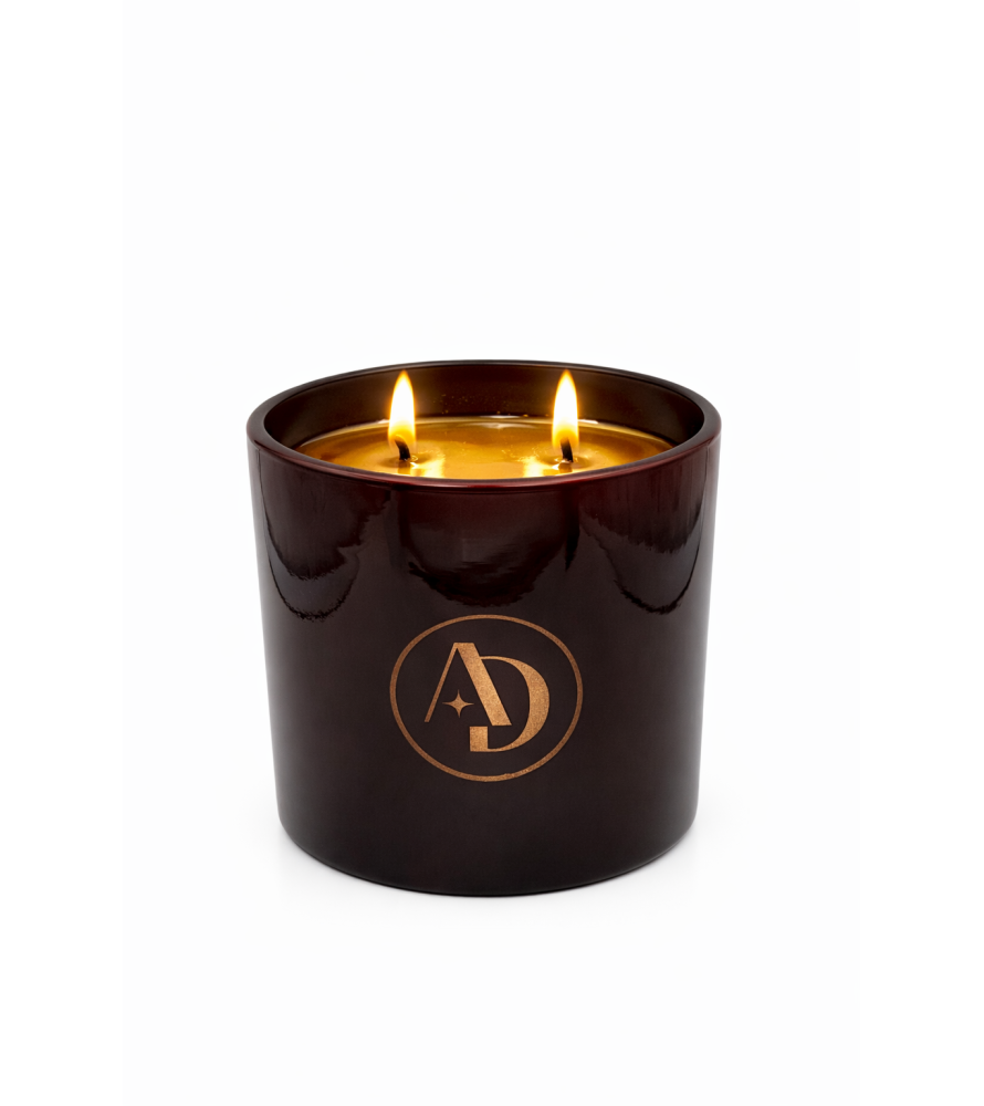 Bougie végétale 440gr Bordeaux brillant boite cloche
