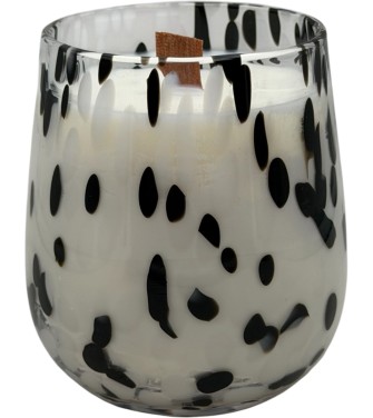 Bougie végétale "Seventies" 340gr noir/blanc boite cloche