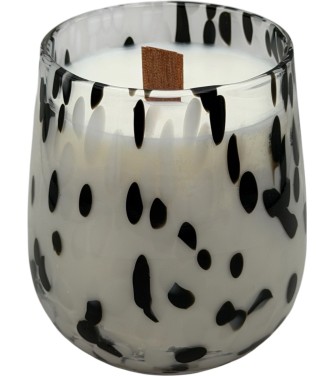 Bougie végétale "Seventies" 340gr noir/blanc boite cloche
