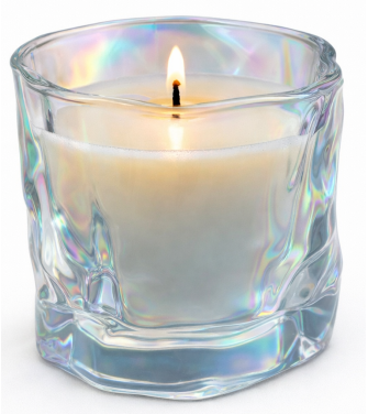 Bougie cire végétale "Froissée" iridescent