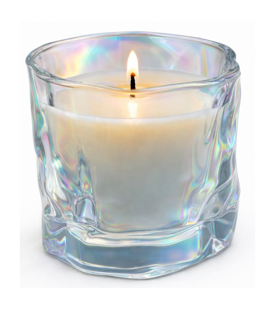 Bougie cire végétale "Froissée" iridescent