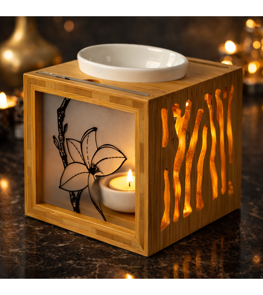 Brule Parfum Bambou , verre et céramique